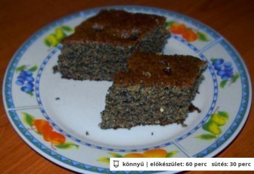 Bögrés diós-mákos-mazsolás süti